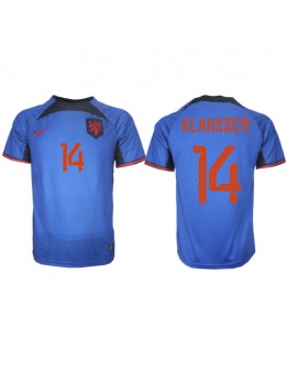 Billige Nederland Davy Klaassen #14 Bortedrakt VM 2022 Kortermet